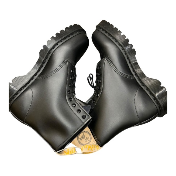 Dr. Martens 1460 Bex Mono Vegan Combat Boots Men’s Size 12 Black Lace-Up – NEW - Picture 8 of 16